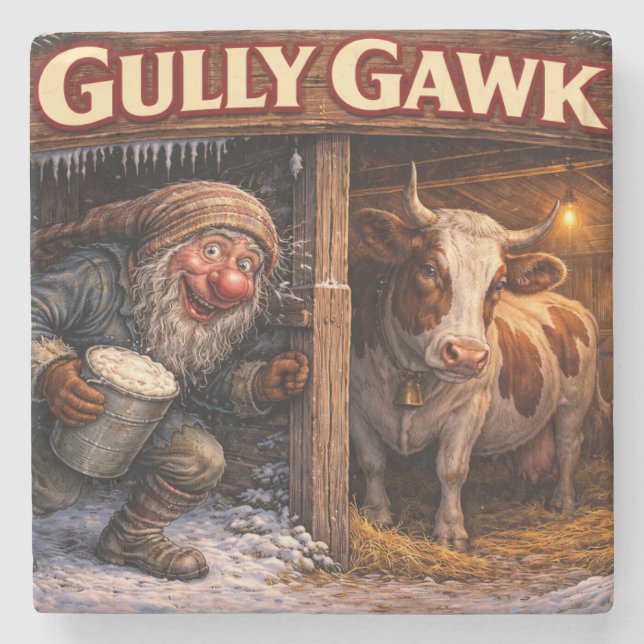 Gully Gawk Isländischer Yule Lad Postkarte Steinuntersetzer (Vorderseite)