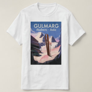 Gulmarg Kaschmir Indien Ski Plakat T-Shirt