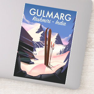 Gulmarg Kaschmiri Indien Ski Plakat Aufkleber