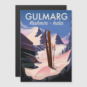 Gulmarg Kaschmiri Indien Skiposter Magnetkarte