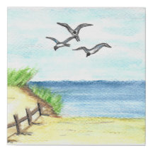Guls am Strand Imitate Leinwand drucken