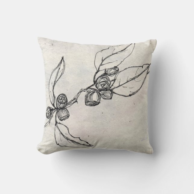 Gum Nut Nature Feature Cushion Original Drawing Kissen (Vorderseite)