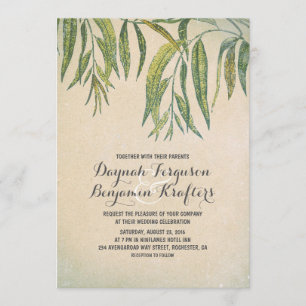 Gum tree Blätter Elegante Hochzeit lädt ein Einladung