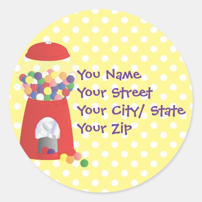 Gumball-Fantasie Runder Aufkleber (Vorderseite)