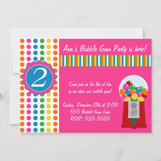 Gumball laden ein einladung (Vorderseite)