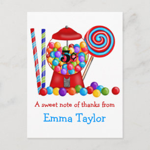 Gumball Machine Candy Lollipop Postkarte