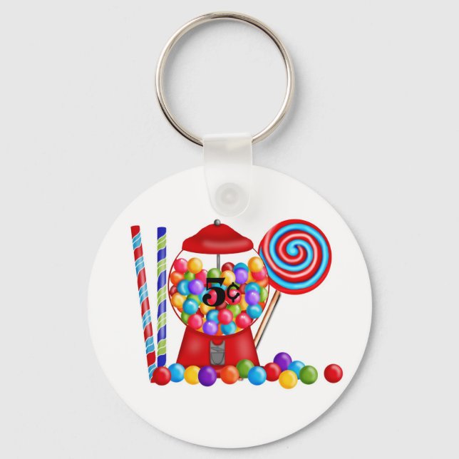 Gumball Machine Candy Lollipop Schlüsselanhänger (Vorderseite)