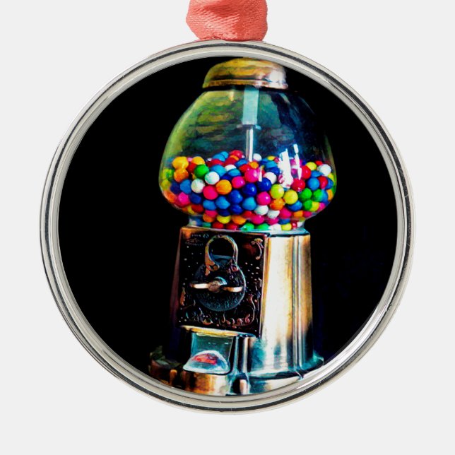 Gumball Maschine Silbernes Ornament (Vorne)