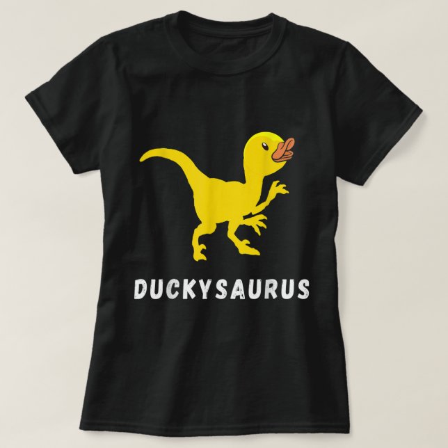 Gumber Duck T-Rex Duck Dino Funny Rubber Duck Dino T-Shirt (Design vorne)