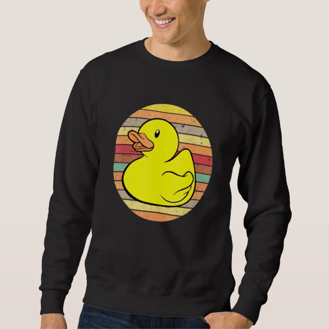 Gumber Duckie Rubber Duck Bath Retro Sweatshirt (Vorderseite)