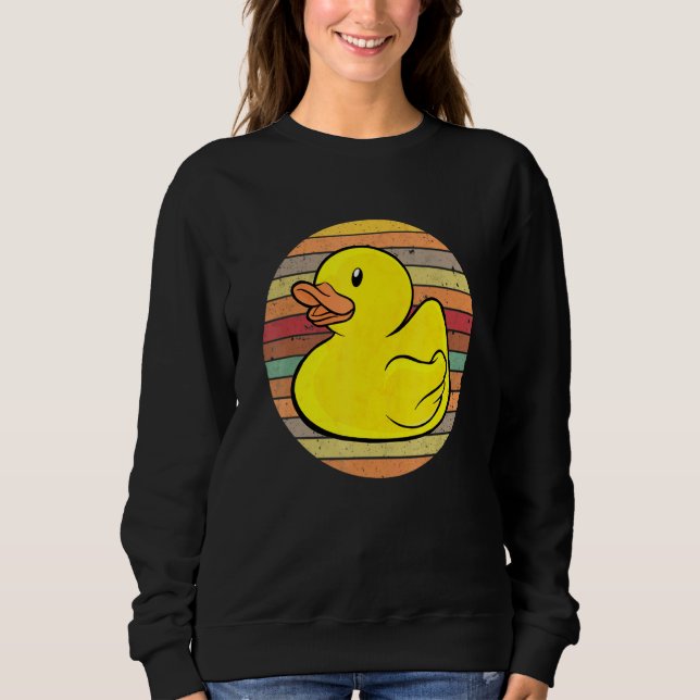Gumber Duckie Rubber Duck Bath Retro Sweatshirt (Vorderseite)