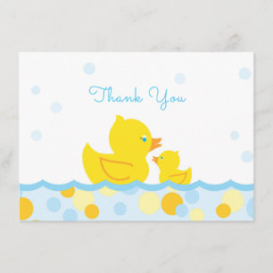 Gumber Ducky Baby Dusche Danke, blau und gelb Dankeskarte