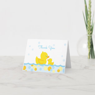 Gumber Ducky Baby Dusche Danke, blau und gelb Dankeskarte