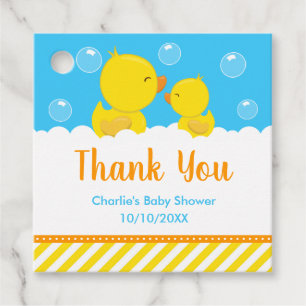 Gumber Ducky Baby Dusche Gelb Blau Vielen Dank Geschenkanhänger