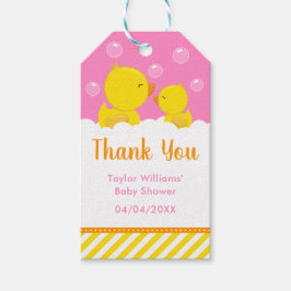 Gumber Ducky Baby Dusche Gelb Rosa Danke Geschenkanhänger
