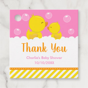 Gumber Ducky Baby Dusche Gelb Rosa Danke Geschenkanhänger