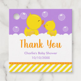 Gumber Ducky Babydusche gelb Lila Danke Geschenkanhänger