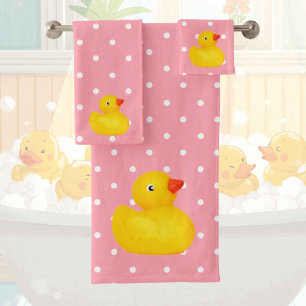 Gumber Ducky Duck Pink Girly Badezimmer Handtuch S Badhandtuch Set