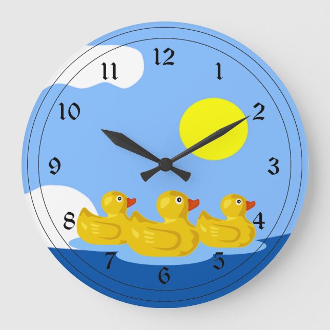Gumber Ducky Triplets Große Wanduhr (Vorderseite)