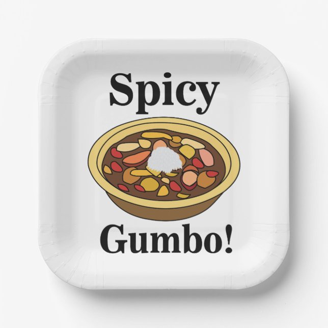 Gumbo-Food-Spicy-Gumbo-Party Pappteller (Vorderseite)