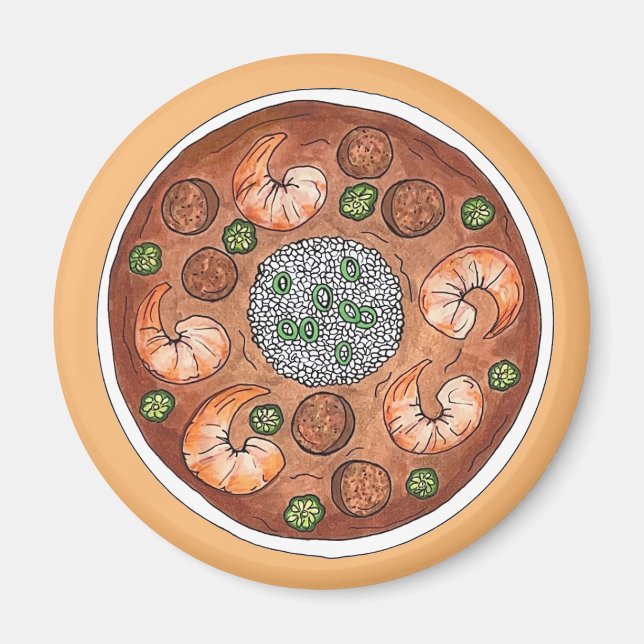 Gumbo Soup Louisiana LA New Orleans NOLA Food Magnet (Vorne)