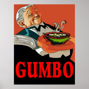 Gumbo, Vintages Kellner Poster