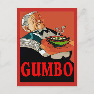 Gumbo, Vintages Kellner Postkarte