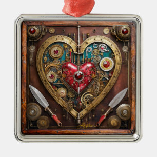 Gummen und Messer der Heart Steampunk Serie Ornament Aus Metall