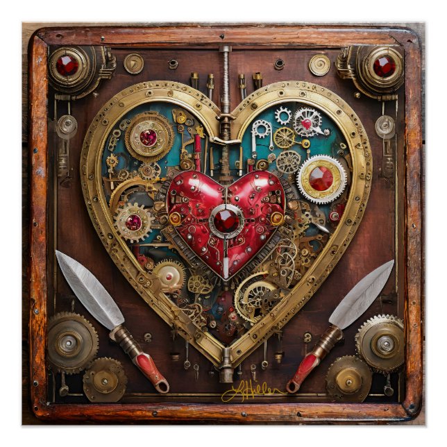 Gummen und Messer der Heart Steampunk Serie Poster (Vorderseite)