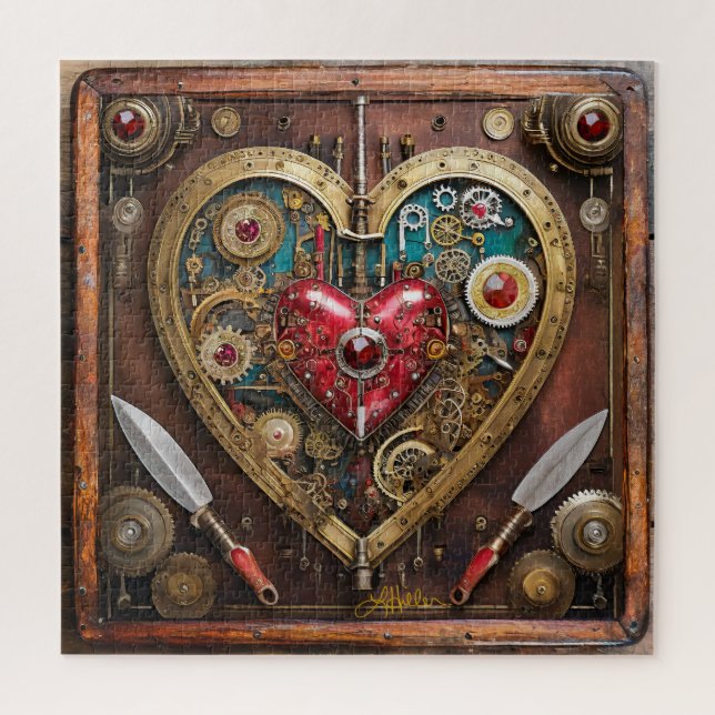 Gummen und Messer der Heart Steampunk Serie Puzzle (Vertikal)