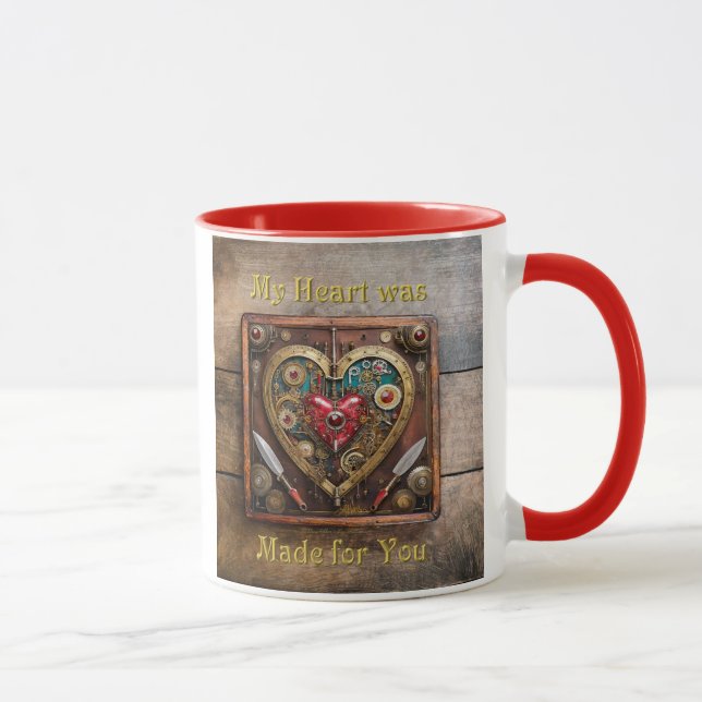 Gummen und Messer der Heart Steampunk Serie Tasse (Rechts)