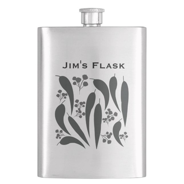 Gummi-Blätter und Gumnut Flachmann (Vorderseite)