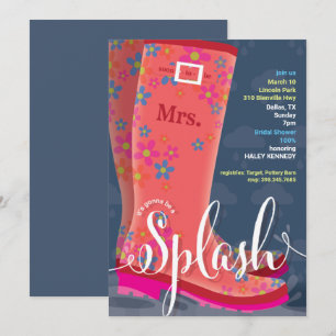 Gummi Boot Splash Bridal Dusche Einladung
