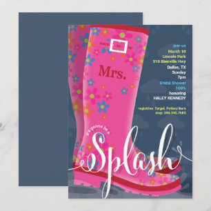 Gummi Boot Splash Bridal Dusche Einladung