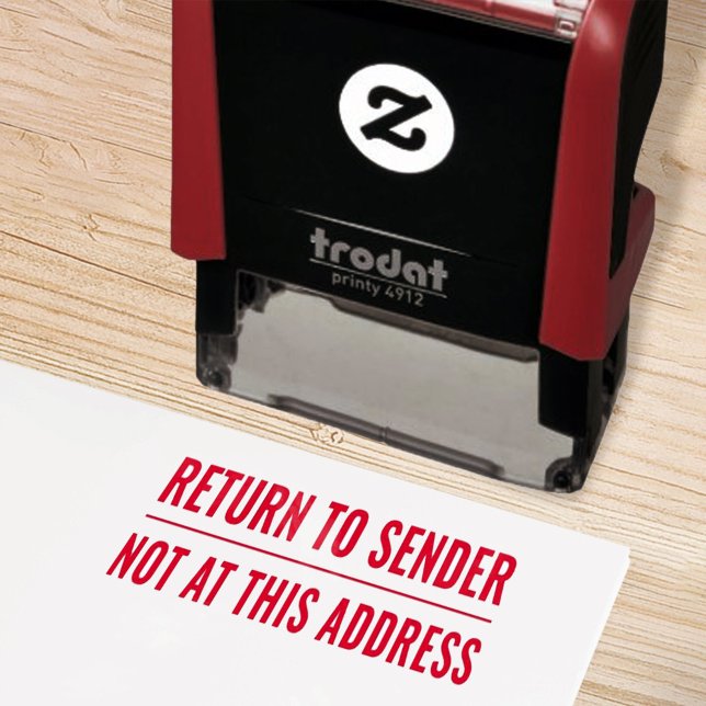 Gummi-Briefmarke kehrt an Sender zurück Nicht an A Permastempel (Von Creator hochgeladen)
