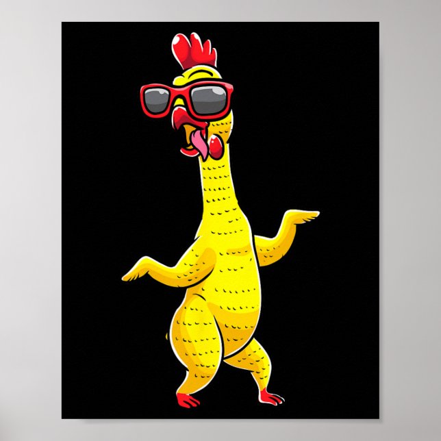 Gummi Chicken Dance Party Funny Kids Men Women Poster (Vorne)