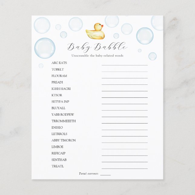 Gummi Duck Baby Babble Scramble (Vorderseite)