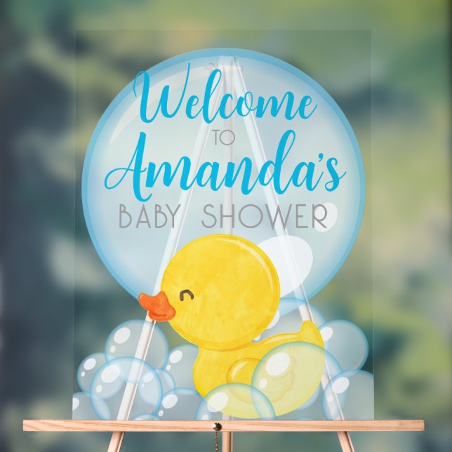Gummi Duck Baby Dusche Akryllische Begrüßungszeich Acrylschild (Neutral)
