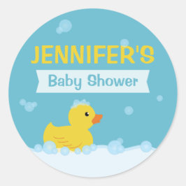 Gummi Duck Baby Shower Gender Neutral Runder Aufkleber
