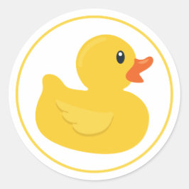 Gummi Duck Baby Shower Sticker - Klassischer Runda