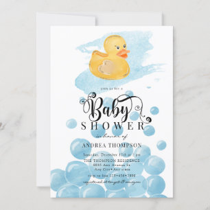 Gummi Duck   Blue Baby Dusche Einladung