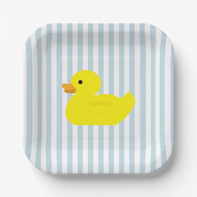 Gummi Duck Blue Strip Pappteller (Vorderseite)