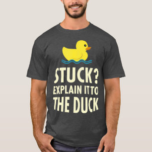 Gummi Duck Debugger Stuck Funny Programmierer T-Shirt