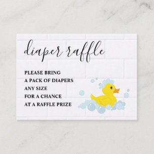 Gummi Duck Diaper Raffle Begleitkarte