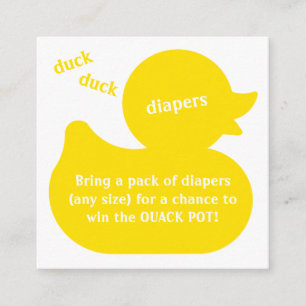 Gummi Duck Diaper Raffle Begleitkarte