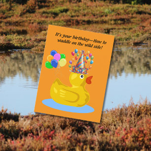 Gummi Duck fröhlich Spaß und heimlich Geburtstag Postkarte