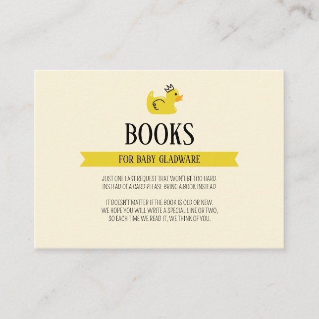 Gummi Duck Gender Neutral Paares Baby Dusche Begleitkarte (Vorderseite)