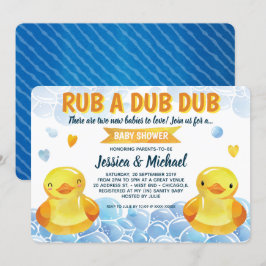 Gummi Duck Gender Neutral Twins Baby Dusche Einladung