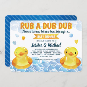 Gummi Duck Gender Neutral Twins Baby Dusche Einladung