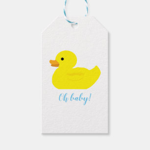 Gummi Duck Party Babydusche BABY Stickers Geschenkanhänger